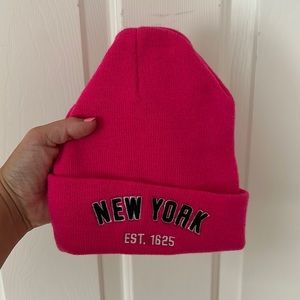 Hot pink nyc beanie